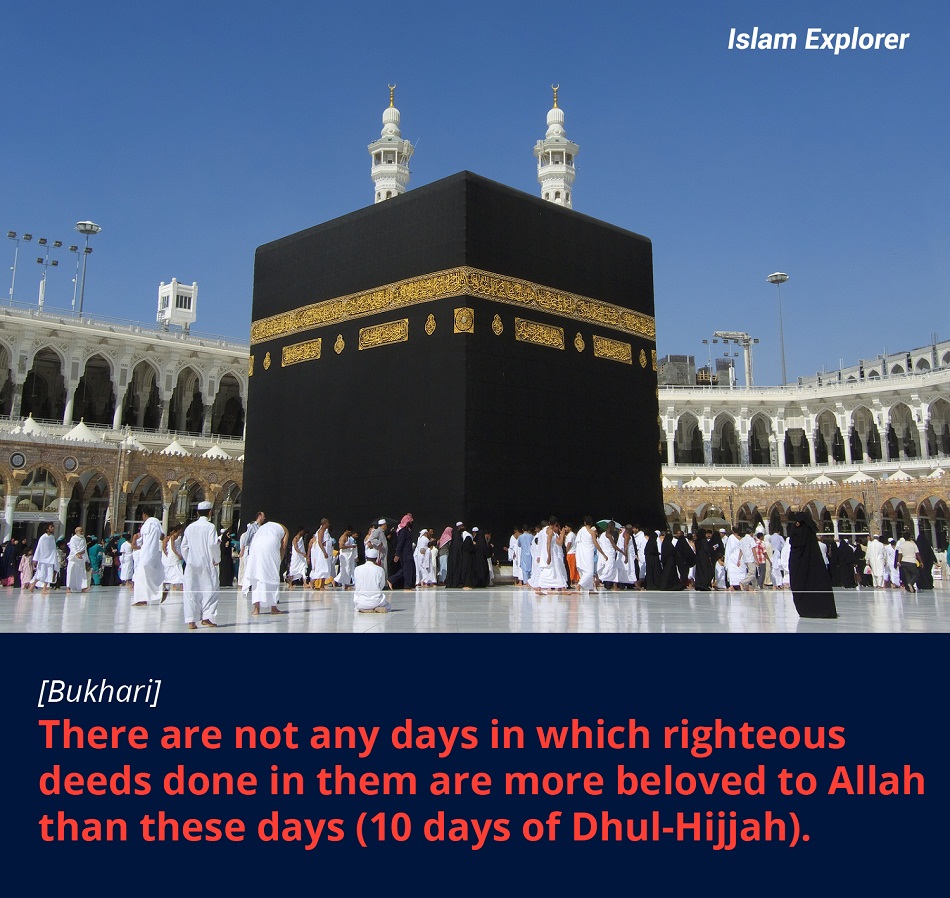 There are not any days in which righteous deeds done in them are more beloved to Allah