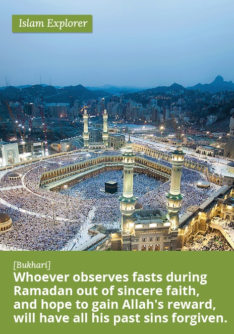 Whoever observes fasts during Ramadan out sincere faith